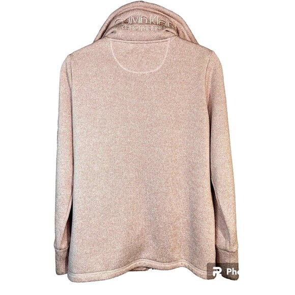 Calvin Klein Tech Fleece Jacket Pink M Pockets Athleisure Full Zip Quiet Luxury - Picture 3 of 12